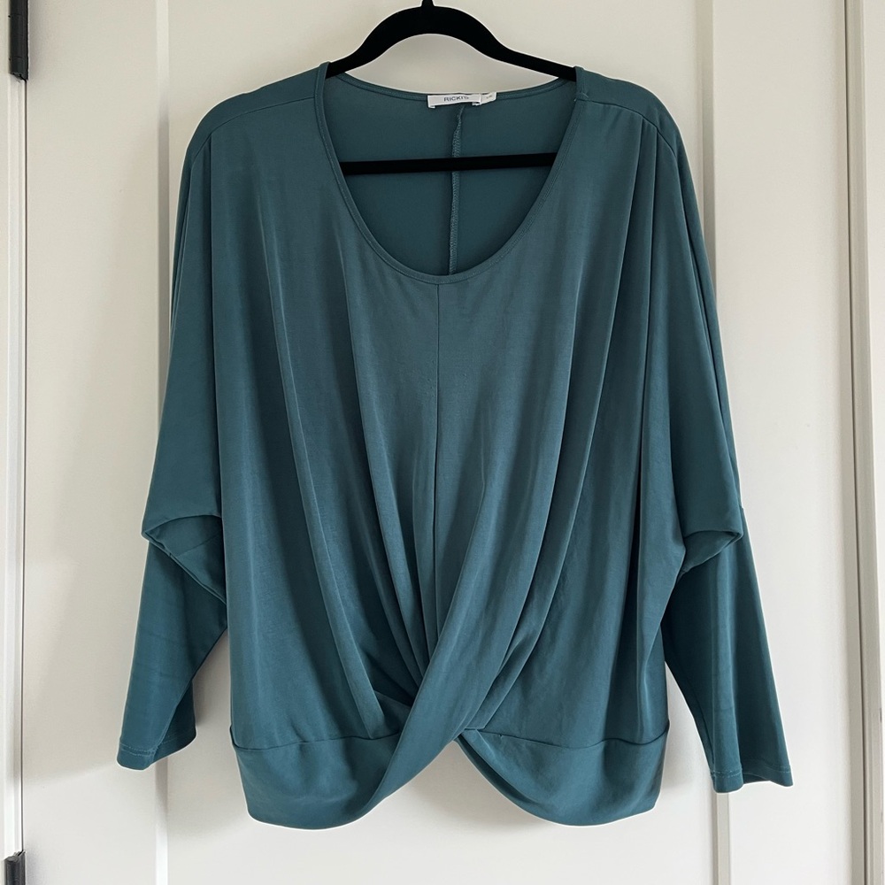 Ricki's Teal Twist-Front Blouse
